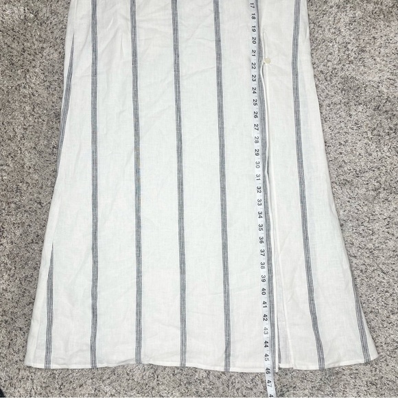 Reformation Linen Pineapple Midi Maxi Dress Black Licorice Small White Stripe - Picture 10 of 10